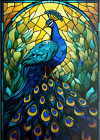 5D Peacock Diamond Painting Kits for Adults, Stained Glass Diamond Art Painting 