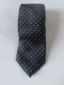 NUEVO CON ETIQUETAS CORBATA NORDSTROM MEN’S SHOP Tejida 100% Seda Negra y Gris Geométrica $79 - Imagen 1 de 3