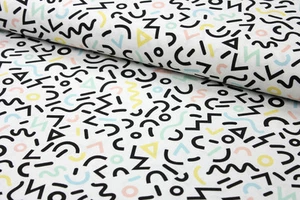 PASTEL SCANDI SCANTRIX MEMPHIS Novelty Fabric Curtain Decor Material  55''wide - Picture 1 of 6