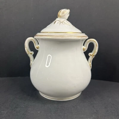 Antique Haviland Limoges Gilded Acorn Sugar Bowl with Lid READ DESCRIPTION - Image 1 of 4