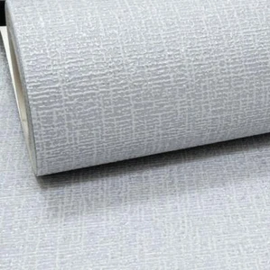 Grey Textured Silver Glitter Vinyl Wallpaper Shiny Linen Effect Heavyweight - Picture 1 of 6