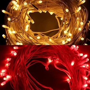 Lights- Red & Golden -Combo 51 Feet LED Series Fairy Light-Home Decoration - Picture 1 of 24