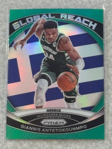 2023-24 Panini Prizm Giannis Antetokounmpo Global Reach Green Holo Color Match - Picture 1 of 2
