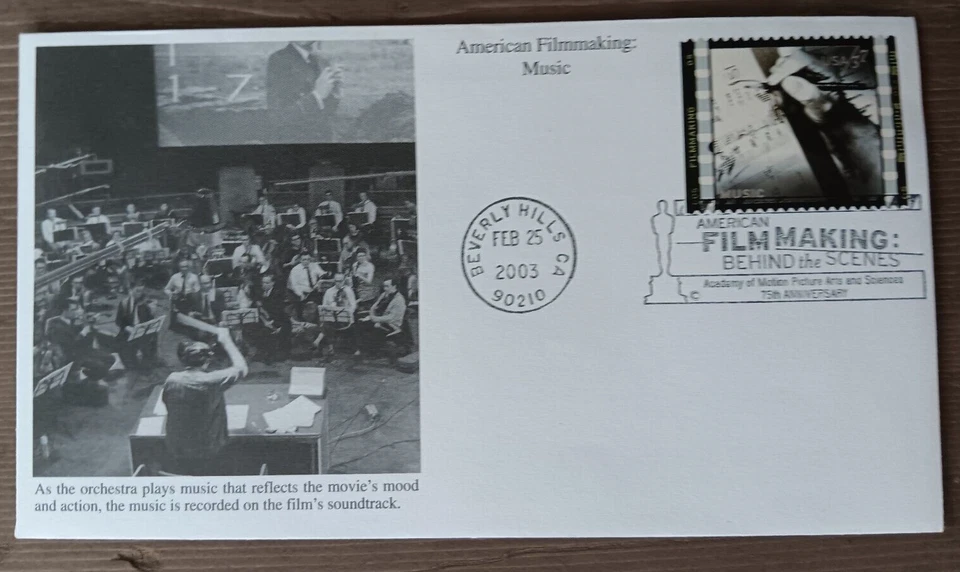 MUSIC SCORE COMPOSITION  FILMMAKING 2003 MYSTIC CACHET FDC UNADDR - Image 1 of 1