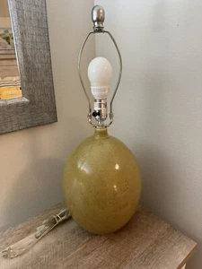 Crate & Barrel Breck Table Lamp Sage Round Ceramic MCM - Picture 1 of 20