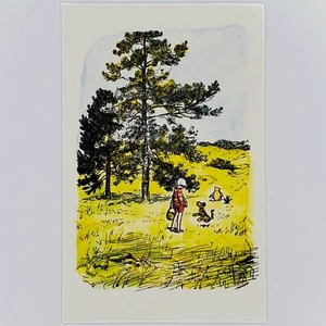 Classic Winnie the Pooh Postcard Tigger Piglet Christopher Robin AA Milne Disney - Picture 1 of 2