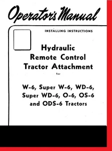 IH McCormick Super W-6 O-6 OS-6 WD-6 Hydraulic Remote Auxiliary Control Manual - Picture 1 of 11