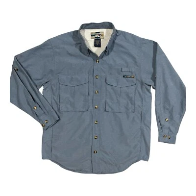 Exofficio Shirt Mens Sm Buzz Off Outdoor Long Sleeve Vented Hiking Fishing Blue - Image 1 of 4