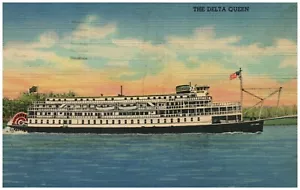 Vaporiera anni 40 Delta Queen Green Line Cincinnati OH moderna nave brucia olio B624 - Foto 1 di 2