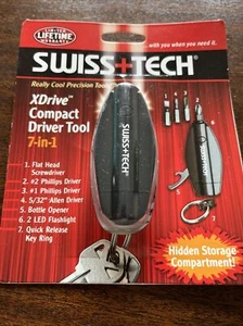 SWISS TECH XDRIVE 7-in-1 CompactDRIVER TOOL FLAT HEAD & PHILLIPS SCREDRIVERS NEW - Picture 1 of 5