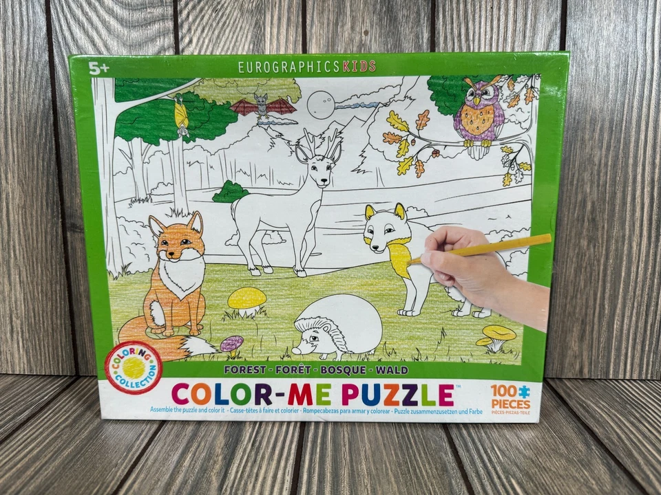 Eurographics Kids color me 100 piece puzzle "FARM ANIMALS"