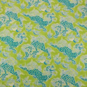 WAVERLY WILLIAMSBURG DUNMORE DRAGONS CITRON GREEN 100% LINEN FABRIC BY YARD 54"W