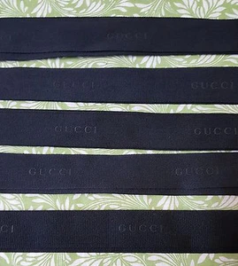 Gucci ~ 2 Yards (72 Inches) Black/Black 1.25" Width Cotton Jacquard Ribbon - Picture 1 of 2