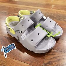Crocs Classic All Terrain Outdoor Sandals Adult Men’s Size 11 Gray/Volt Yellow 