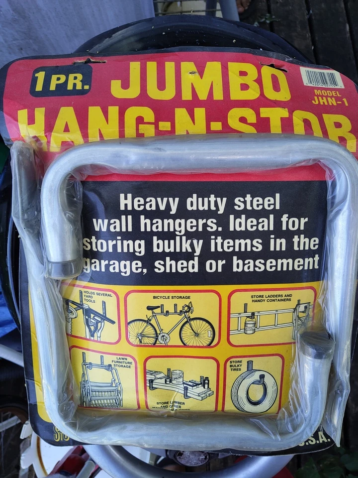 Perchas de pared de acero Hang'N'Stor JHN-1 perchas de almacenamiento gigantes paquete de 2 Foto 1 de 1