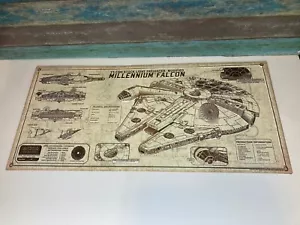 2012 Disney Star Wars Millennium Falcon 3D Metal Sign Wall Decor 21” X 10” - Picture 1 of 5