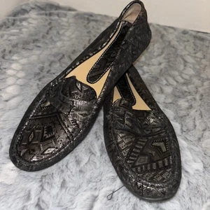 Vaneli Womens Brown Gold Designed Slip-on Round Toe Low Heel Shoe 7 M - Picture 1 of 6
