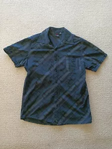 RIPCURL Button Up shirt Mens Size M black striped short sleeve Casual Cotton - Picture 1 of 11