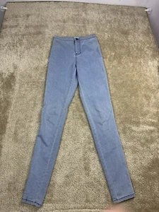 Asos Denim Jegging w/ Button Light Wash US Women’s Size 2 Stretch 843 - Picture 1 of 11