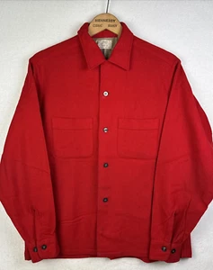 Vintage Sears Roebuck Wool Shirt Workwear Sz M 15-15.5 Button Up 60s - Picture 1 of 10