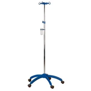 Infusionsständer Praxis Design 5-Rad Kreuzfuß Blau 5 Rollen Leichte Montage - Bild 1 von 1