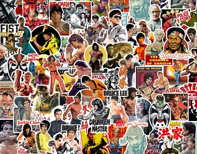 25/50 Kung-Fu Sticker Pack-Waterproof Vinyl-Bruce Lee Martial Arts Shaolin Japan - Image 1 of 3