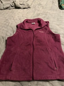 Columbia 2~ Chaleco de Vellón para Mujer XL Malva y Cazador Verde Bolsillos con Cremallera Completa - Imagen 1 de 8
