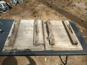 Antique Set Of Wooden Grain Silo Doors with Hardware - Picture 1 of 6