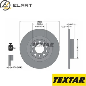 2x BRAKE DISC 92351003 FOR JEEP COMPASS/RENEGADESUV 46337540/552 82 328 1.3L - Picture 1 of 6