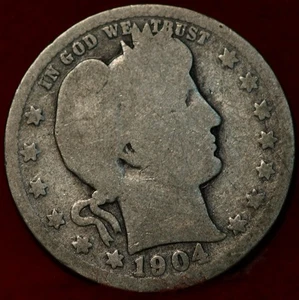 1904-O New Orleans Mint Silver Barber Quarter - Picture 1 of 2