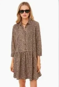*NUEVO* Mini Vestido Tuckernuck Leopardo Henos Cintura Caída Mediano - Imagen 1 de 5
