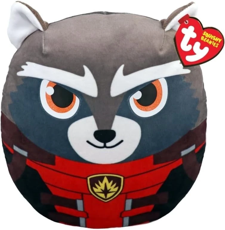 TY Squishy Beanie Baby (Squish-A-Boo) Marvel Rocket Raccoon 10 Inch Soft Plush - Image 1 of 1