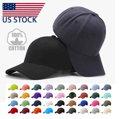 Cotton Baseball Cap Ball Dad Hat Adjustable Plain Solid Washed Men Washed PC - Image 1 of 4