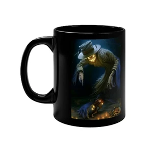 Halloween Ceramic Coffe Mugs Terror Designs Scarecrow Personalized Black Color - Picture 1 of 8