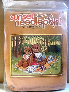 Neu Sunset Little Bears Picknick Nadelspitze 11x14 Kit/NP1 - Bild 1 von 4