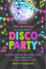 10 Personalised Disco Birthday Party Invitations Any Age Kids Adults Envelopes