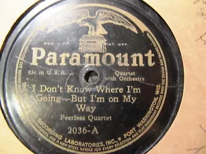 Vertical PARAMOUNT RECORD 2036 CHINESE Yock a Hilo Town Collins PEERLESS QUARTET - Picture 1 of 2