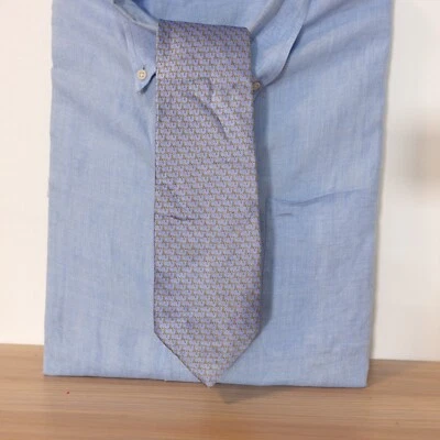 Corbata de Colección BEAUFORT para Hombre Púrpura Mordida de Caballo Seda Diseñador Lujo TIE RACK Italia Foto 1 de 4