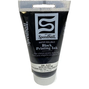 SPEEDBALL ART PRODUCTS 3500 WATER SOLUBLE BLOCK PRINTING INK 2.5OZ BLACK - Picture 1 of 4