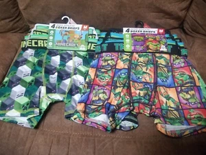 Boys' Athletic Boxer Briefs - Minecraft & Ninja Turtles - Size M(8) - Picture 1 of 6
