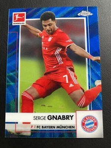 2020-21 Topps Chrome Bundesliga Blue Wave Refractor Serge Gnabry ed /150 Bavaria - Picture 1 of 2