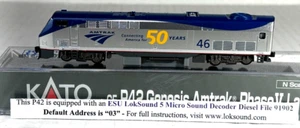 LOCOMOTORA KATO N ESCALA P42 FASE V finales del 50 aniversario amtrak 176-6034-ls - Imagen 1 de 4