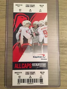 Stub Biglietto Playoff Ufficiale Washington Capitals 2018 NHL - scegli Round 1, 2 o 3 - Foto 1 di 1