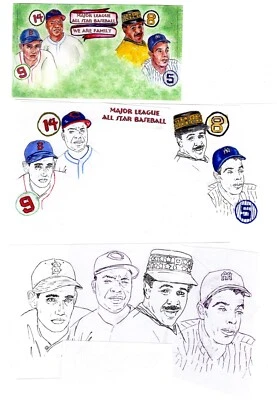 #4694-97 Baseball All-Stars 2012 FDC & Production Material Doris Gold - Image 1 of 4