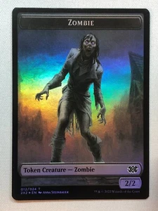 MTG Double Masters 2022 Zombie // Vampire Double-face Token Foil quasi nuovo/m - Foto 1 di 2