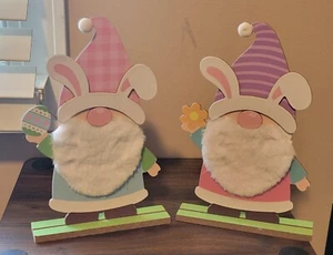Easter Table Decor, Easter Table Centerpieces Wooden Bunny Gnomes - Picture 1 of 4