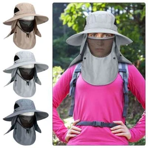 Wide Brim Sun Hat UV Protection Bucket Cap For Hiking Camping Fishing Safari Men - Picture 1 of 14