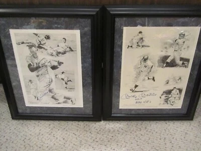 Mickey Mantle Joe Dimaggio Auto Signed Framed James Amore LE Lithograph PSA/DNA - Image 1 of 4
