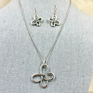 James Avery ZURÜCKGENOMMEN Sterling GLIEDERHERZEN Halskette und Ohrringe - Bild 1 von 4