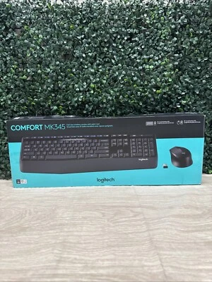 Logitech MK345 Comfort Full Size Wireless Keyboard & Mouse Combo w/Palm Rest New - Image 1 of 4
